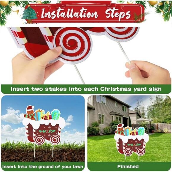 6 Pcs Christmas Decorations Outdoor with LED Lights, Large Christmas Yard Sign - Picture 4 of 8